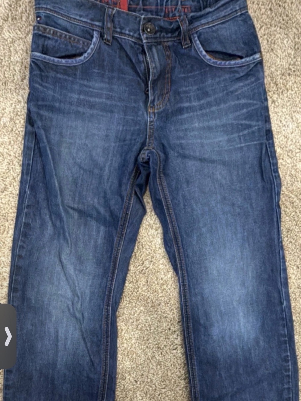 Levi's Boys Straight Blue Denim Jeans Size 12 Button Zip Medium Wash Pockets